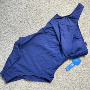 CupShe Navy One Shoulder One Piece Swimsuit SMALL NWT